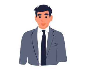 A man in a suit with a tie. Vector illustration