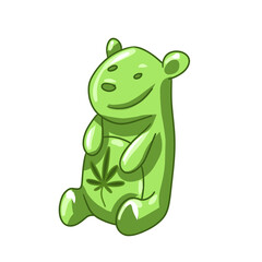 bag with marmalade with cannabis. marmalade vector bears