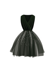 Black  dress silk. vector illustration