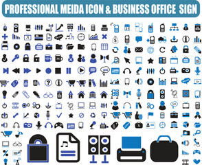 social media icons set | Set Vector Flat Line Icons Office and Business | premium Media service 
 with additional professional media signs 200 icon pack