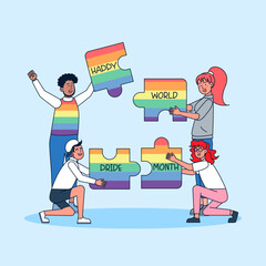 Happy pride month LBGTQ concept. Pride month with rainbow flag.