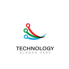 technology logo modern symbol design