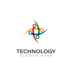 technology logo modern symbol design