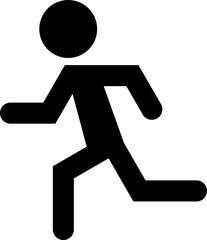 Black running sign icon PNG