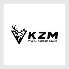 Deer head creative design logo vector. Deer illustration