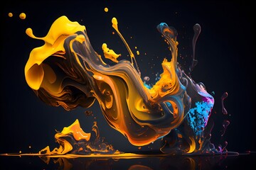 Colorful abstract painting background.  Art to print. Created with generative Ai technology.