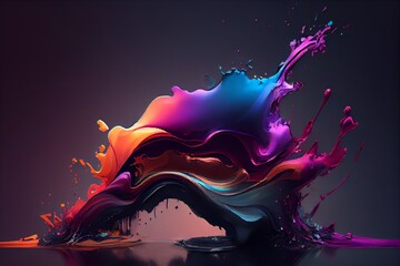 Colorful abstract painting background.  Art to print. Created with generative Ai technology.