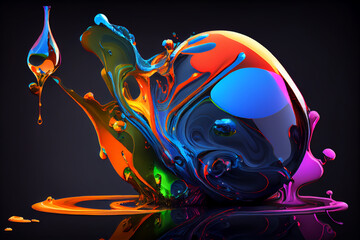 Colorful abstract painting background.  Art to print. Created with generative Ai technology.