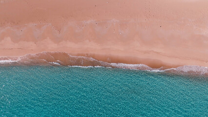 Fototapeta na wymiar Karpaz Golden Beach aerial view in Karpas, North Cyprus
