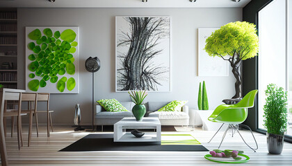 green spring interior design generative ai - 580023825