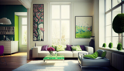 green spring interior design generative ai - 580023831