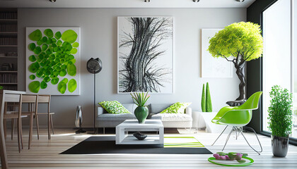 green spring interior design generative ai - 580023838