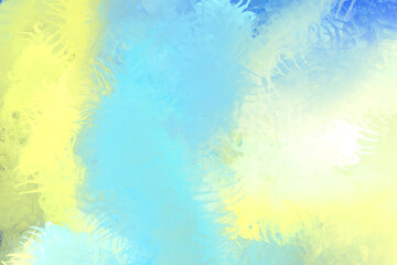 yellow cyan blue watercolor doodle background graphic design. hand painted illustration. 