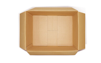 Empty cardboard box top view PNG transparent