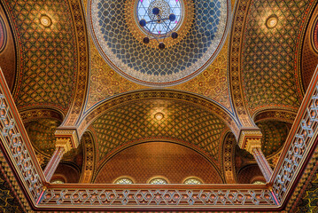 Spanish Synagogue's balcony and cupola, Prague 