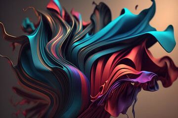 Smooth elegant silk. Textile abstract background. Ai Generative