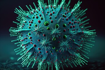 Scientific macroscopic photo of virus