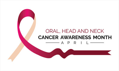 Head and Neck Cancer Awareness Calligraphy Poster Design. April is Cancer Awareness Month. Vector. Vector illustration