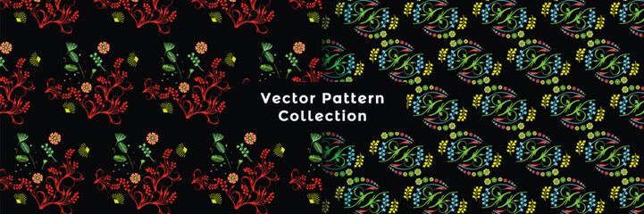Fototapeta na wymiar Vintage Floral Leaf Seamless Decoration Tropical Pattern Template Design