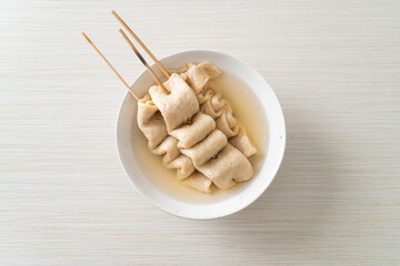 Odeng - Korean fish cake skewer in soup