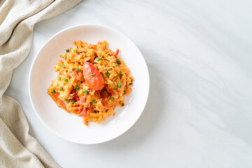 Stir-fried tomatoes with egg or Scrambled eggs with tomatoes