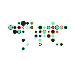 World Silhouette Pixelated pattern map illustration