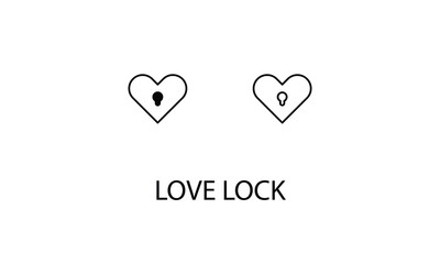Love lock double icon design stock illustration