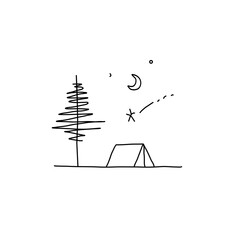 Simple Tent and Tree Landscape