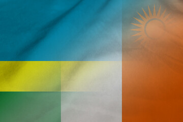 Rwanda and Ireland national flag international negotiation IRL RWA