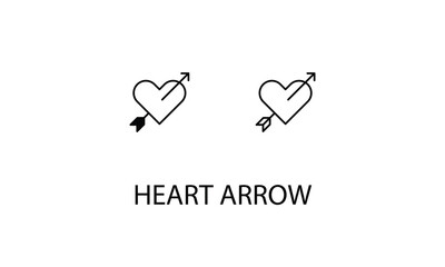 Heart arrow double icon design stock illustration