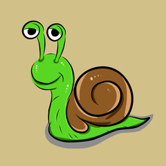 funny snail cartoon