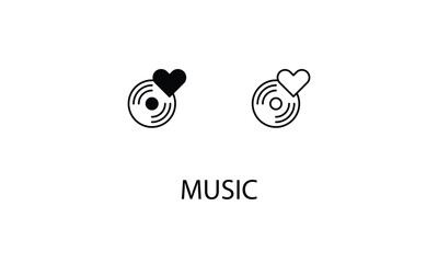 Music double icon design stock illustration