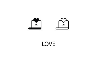 Love double icon design stock illustration
