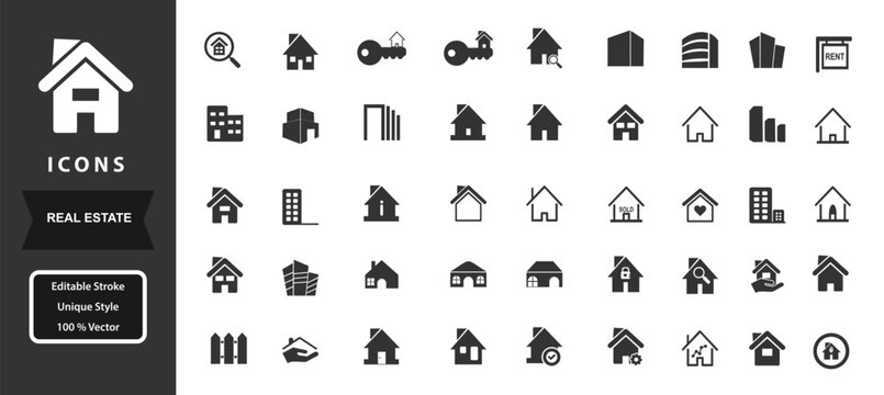 set vector icons about real estate
