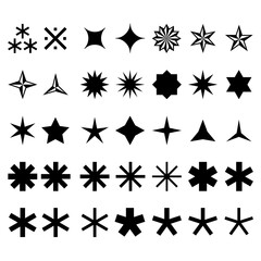 black and white star icons