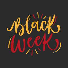 Black Week in modern hand Lettering. vector.