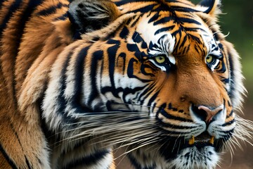 A tiger in the wild cringing created with Generative AI technology