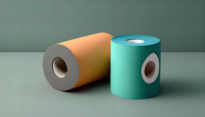 Colorful Series of Paper Rolls Illustration for Crafts and Art Supplies
