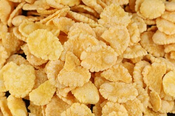 Cornflakes dry breakfast close up