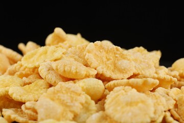 Cornflakes dry breakfast close up
