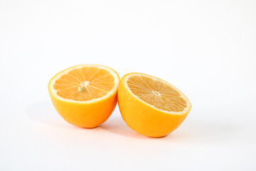 Lemon on a white background.  Close-up photo