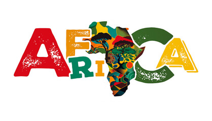 Abstract painting concept. Colorful art of an African typography style. African culture. Generative AI.