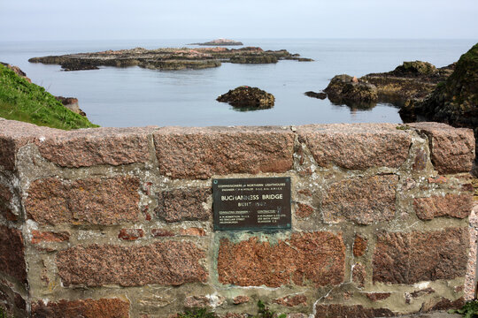 Boddam harbour and lighthouse - North Sea trail - Aberdeenshire - Scotland - UK