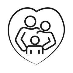 Family, parents and children linear icon.