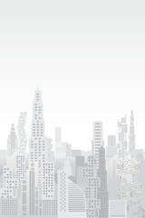Cityscape background with architecture office building. Vector illustration