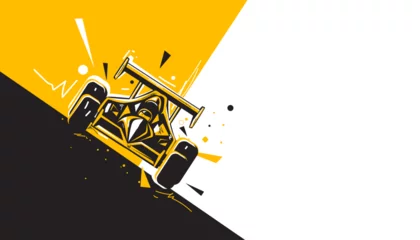 Foto op Canvas Motorsport car racing abstract background design. Vector illustration of sports race concept © Manovector