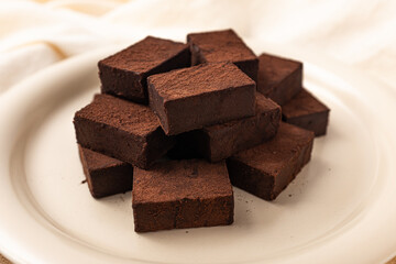 soft and sweet dessert pavé chocolate