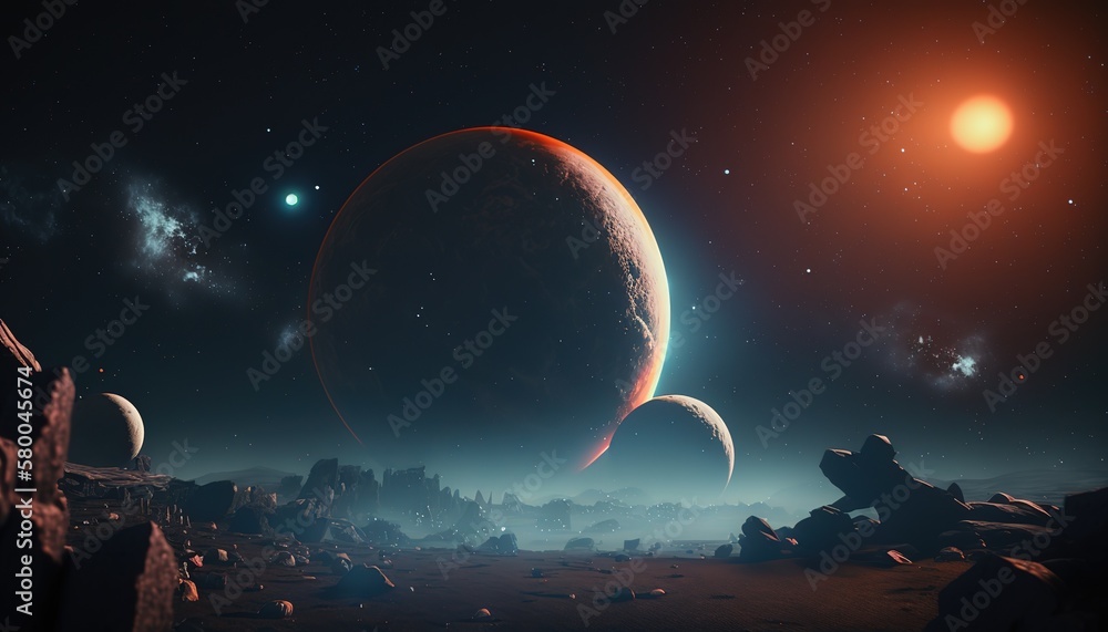 Poster view of the planets.generative ai