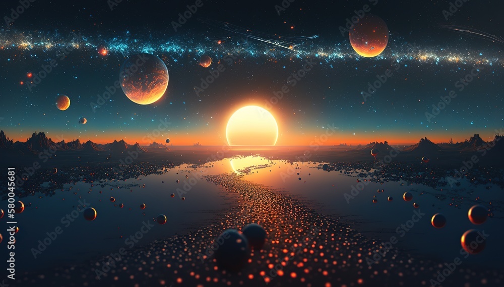 Poster view of the planets.generative ai