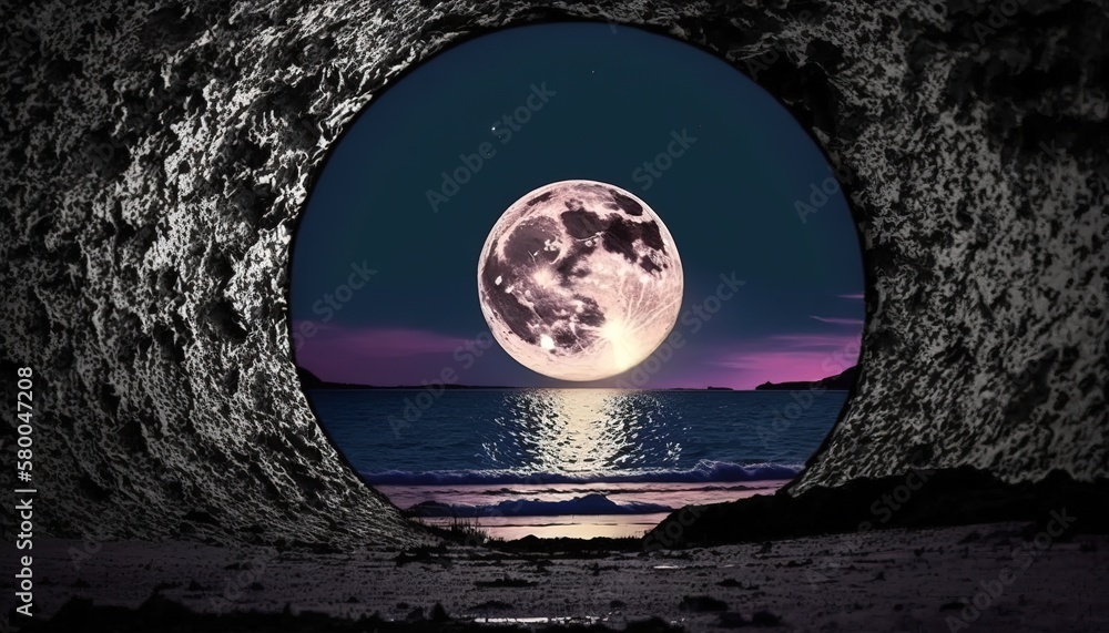 Poster view of the moon.generative ai